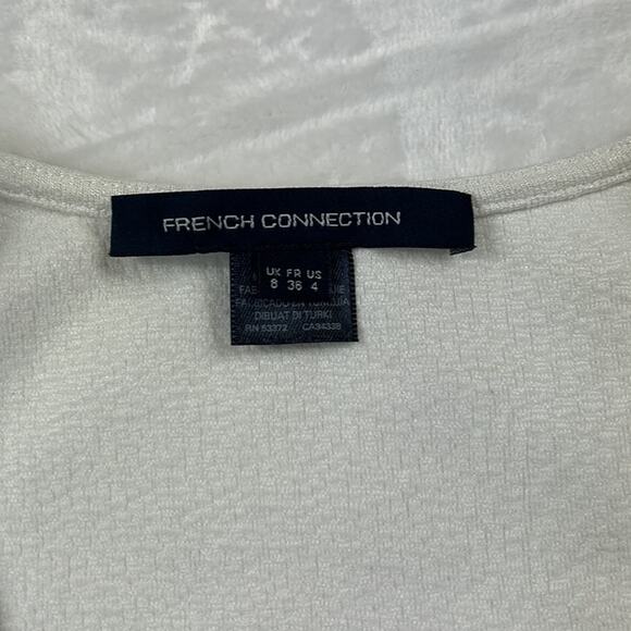 French Connection pleated front zip up bust fit and flare dress, size 8 - Picture 6 of 7